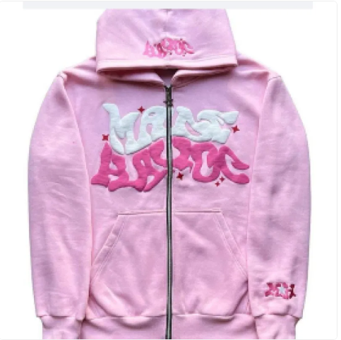 Printed Black Zip Hoodie